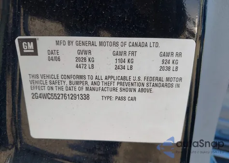 2006 Buick Lacrosse Cx из США, поврежденный, VIN 2G4WC552761291338